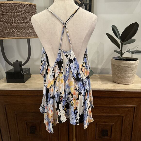 1 O’Neil Women’s Large Iveta Floral Tank Top Strappy Flowy Watercolor Rare New - Picture 4 of 6